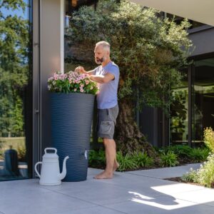 NATURA 2in1 Regenspeicher mit Pflanzschale, graphite grey