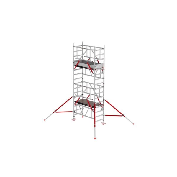 Altrex MiTower PLUS mit Fiber-Deck®-Plattform und Safe-Quick® Geländern Arbeitshöhe bis 5,2m