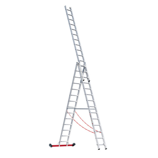 Euroline Alu-Mehrzweckleiter 3-teilig Nr. 30778, rollbar 3x14