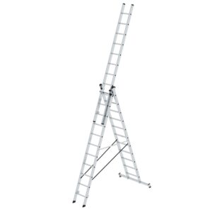 Günzburger Steigtechnik Mehrzweckleiter 3-teilig mit nivello®-Traverse 3x11 Sprossen