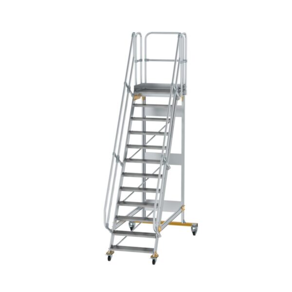 Günzburger Steigtechnik Plattformtreppe fahrbar 60° Stufenbreite 800 mm 12 Stufen
