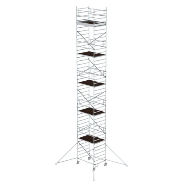 Günzburger Steigtechnik Rollgerüst 1,35 x 1,80 m mit Ausleger & Doppel-Plattform Plattformhöhe 11,47 m