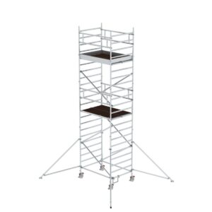 Günzburger Steigtechnik Rollgerüst 1,35 x 1,80 m mit Ausleger & Doppel-Plattform Plattformhöhe 5,59 m