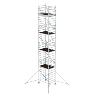 Günzburger Steigtechnik Rollgerüst 1,35 x 1,80 m mit Ausleger & Doppel-Plattform Plattformhöhe 9,51 m