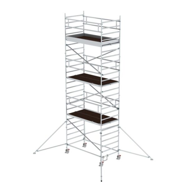 Günzburger Steigtechnik Rollgerüst 1,35 x 2,45 m mit Ausleger & Doppel-Plattform Plattformhöhe 6,43 m