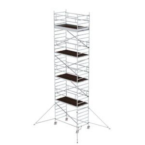Günzburger Steigtechnik Rollgerüst 1,35 x 2,45 m mit Ausleger & Doppel-Plattform Plattformhöhe 8,39 m