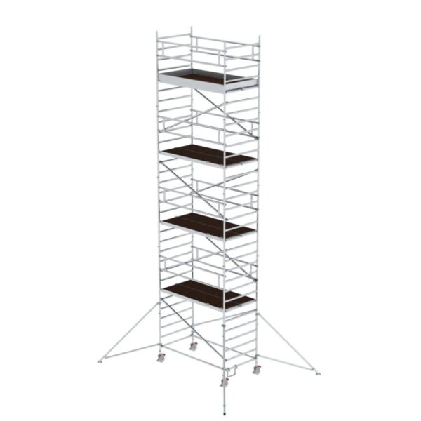 Günzburger Steigtechnik Rollgerüst 1,35 x 2,45 m mit Ausleger & Doppel-Plattform Plattformhöhe 8,39 m