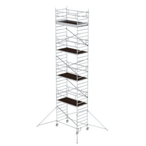 Günzburger Steigtechnik Rollgerüst 1,35 x 2,45 m mit Ausleger & Doppel-Plattform Plattformhöhe 9,51 m