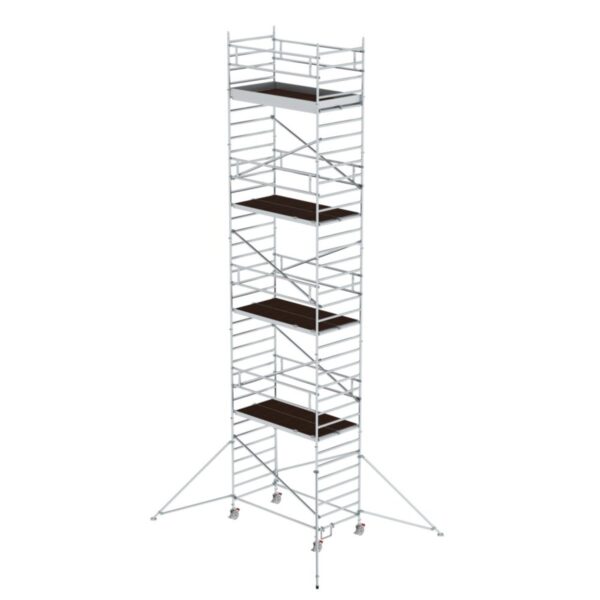 Günzburger Steigtechnik Rollgerüst 1,35 x 2,45 m mit Ausleger & Doppel-Plattform Plattformhöhe 9,51 m