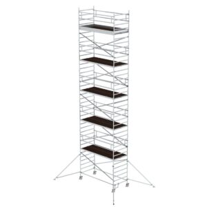 Günzburger Steigtechnik Rollgerüst 1,35 x 3,0 m mit Ausleger & Doppel-Plattform Plattformhöhe 10,35 m