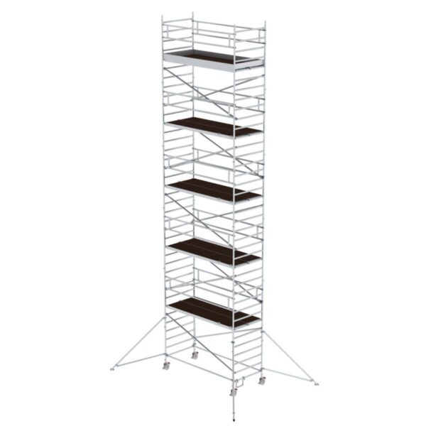 Günzburger Steigtechnik Rollgerüst 1,35 x 3,0 m mit Ausleger & Doppel-Plattform Plattformhöhe 10,35 m