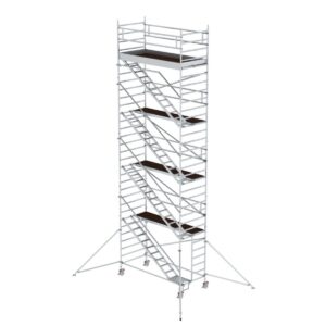 Günzburger Steigtechnik Rollgerüst 1,35 x 3,0 m mit Schrägaufstiegen & Ausleger Plattformhöhe 8,39 m