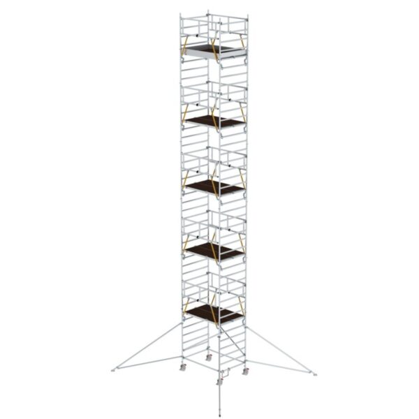 Günzburger Steigtechnik Rollgerüst SG 1,35 x 1,80 m mit Ausleger & Doppel-Plattform Plattformhöhe 11,47 m