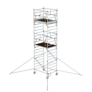 Günzburger Steigtechnik Rollgerüst SG 1,35 x 1,80 m mit Ausleger & Doppel-Plattform Plattformhöhe 5,59 m