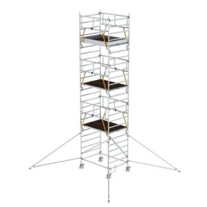 Günzburger Steigtechnik Rollgerüst SG 1,35 x 1,80 m mit Ausleger & Doppel-Plattform Plattformhöhe 6,43 m
