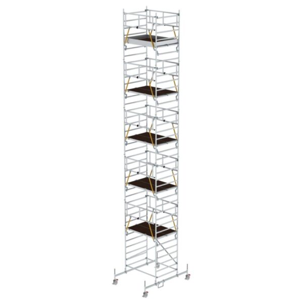 Günzburger Steigtechnik Rollgerüst SG 1,35 x 1,80 m mit Fahrbalken & Doppel-Plattform Plattformhöhe 10,54 m