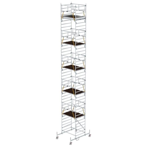 Günzburger Steigtechnik Rollgerüst SG 1,35 x 1,80 m mit Fahrbalken & Doppel-Plattform Plattformhöhe 11,62 m