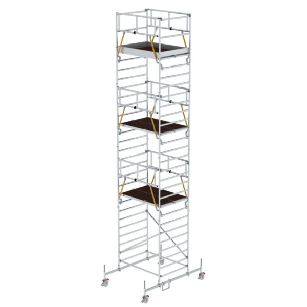 Günzburger Steigtechnik Rollgerüst SG 1,35 x 1,80 m mit Fahrbalken & Doppel-Plattform Plattformhöhe 7,74 m