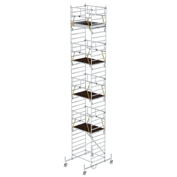 Günzburger Steigtechnik Rollgerüst SG 1,35 x 1,80 m mit Fahrbalken & Doppel-Plattform Plattformhöhe 9,70 m
