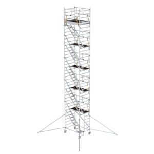 Günzburger Steigtechnik Rollgerüst SG 1,35 x 1,80 m mit Schrägaufstiegen & Ausleger Plattformhöhe 10,35 m