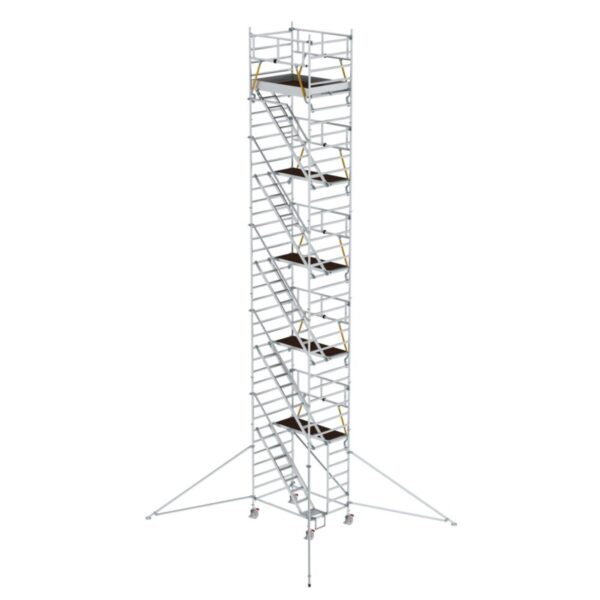 Günzburger Steigtechnik Rollgerüst SG 1,35 x 1,80 m mit Schrägaufstiegen & Ausleger Plattformhöhe 10,35 m
