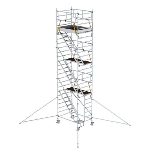 Günzburger Steigtechnik Rollgerüst SG 1,35 x 1,80 m mit Schrägaufstiegen & Ausleger Plattformhöhe 6,43 m