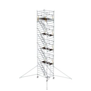 Günzburger Steigtechnik Rollgerüst SG 1,35 x 1,80 m mit Schrägaufstiegen & Ausleger Plattformhöhe 8,39 m