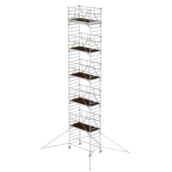 Günzburger Steigtechnik Rollgerüst SG 1,35 x 2,45 m mit Ausleger & Doppel-Plattform Plattformhöhe 11,47 m