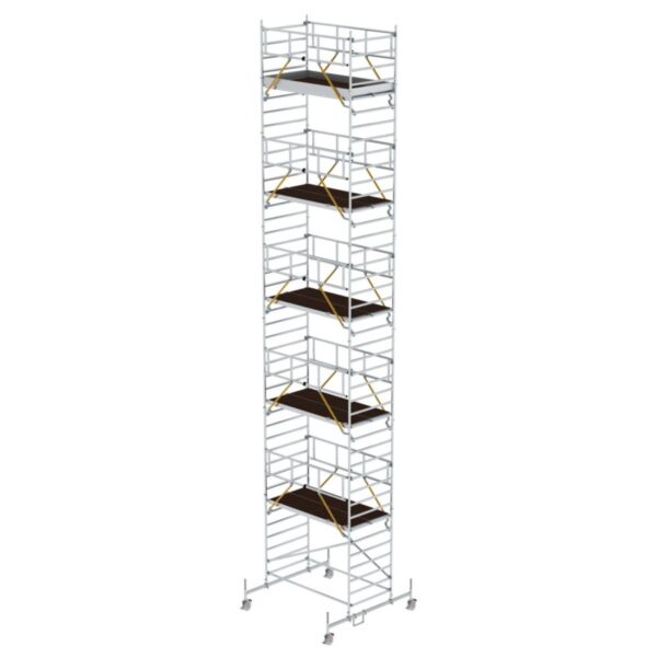 Günzburger Steigtechnik Rollgerüst SG 1,35 x 2,45 m mit Fahrbalken & Doppel-Plattform Plattformhöhe 11,62 m
