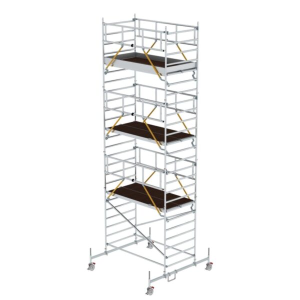 Günzburger Steigtechnik Rollgerüst SG 1,35 x 2,45 m mit Fahrbalken & Doppel-Plattform Plattformhöhe 6,62 m