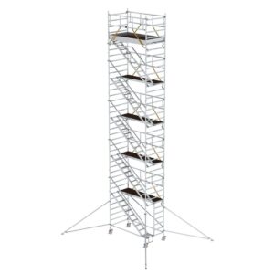 Günzburger Steigtechnik Rollgerüst SG 1,35 x 2,45 m mit Schrägaufstiegen & Ausleger Plattformhöhe 10,35 m