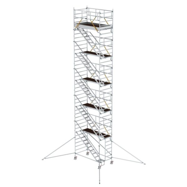 Günzburger Steigtechnik Rollgerüst SG 1,35 x 2,45 m mit Schrägaufstiegen & Ausleger Plattformhöhe 10,35 m