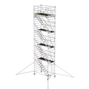 Günzburger Steigtechnik Rollgerüst SG 1,35 x 2,45 m mit Schrägaufstiegen & Ausleger Plattformhöhe 8,39 m