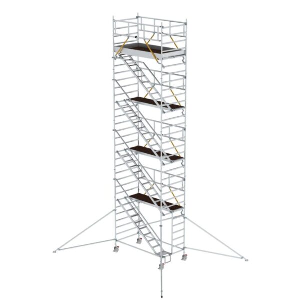 Günzburger Steigtechnik Rollgerüst SG 1,35 x 2,45 m mit Schrägaufstiegen & Ausleger Plattformhöhe 8,39 m
