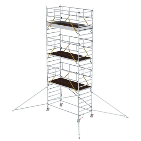 Günzburger Steigtechnik Rollgerüst SG 1,35 x 3,0 m mit Ausleger & Doppel-Plattform Plattformhöhe 6,43 m