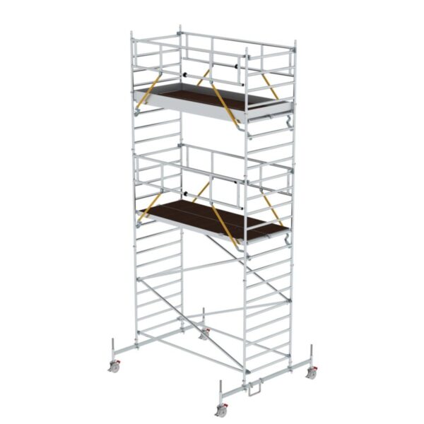 Günzburger Steigtechnik Rollgerüst SG 1,35 x 3,0 m mit Fahrbalken und Doppel-Plattform Plattformhöhe 5,78 m
