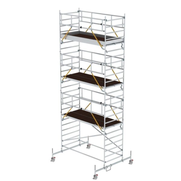 Günzburger Steigtechnik Rollgerüst SG 1,35 x 3,0 m mit Fahrbalken und Doppel-Plattform Plattformhöhe 6,62 m