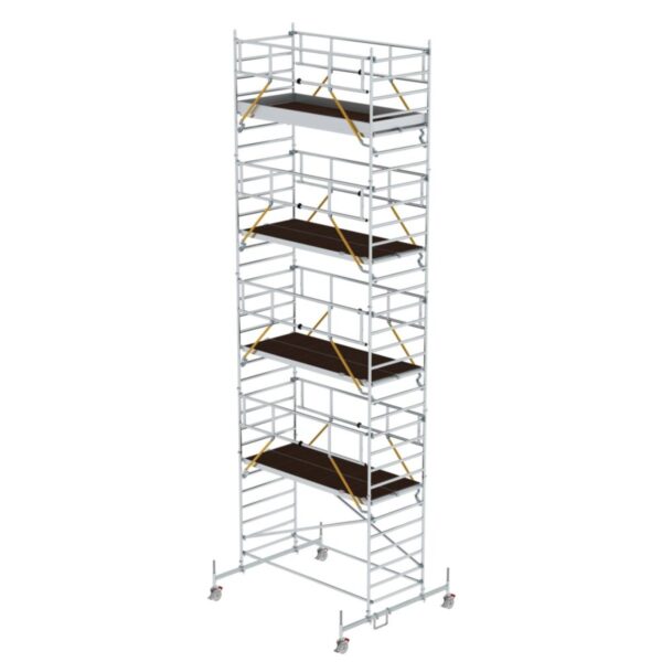 Günzburger Steigtechnik Rollgerüst SG 1,35 x 3,0 m mit Fahrbalken und Doppel-Plattform Plattformhöhe 8,58 m
