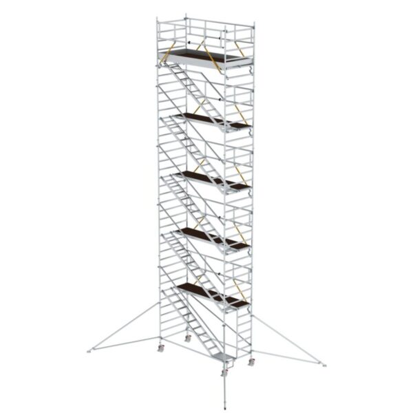 Günzburger Steigtechnik Rollgerüst SG 1,35 x 3,0 m mit Schrägaufstiegen & Ausleger Plattformhöhe 10,35 m