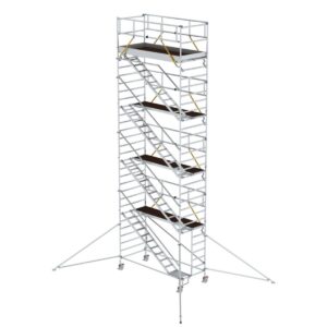 Günzburger Steigtechnik Rollgerüst SG 1,35 x 3,0 m mit Schrägaufstiegen & Ausleger Plattformhöhe 8,39 m