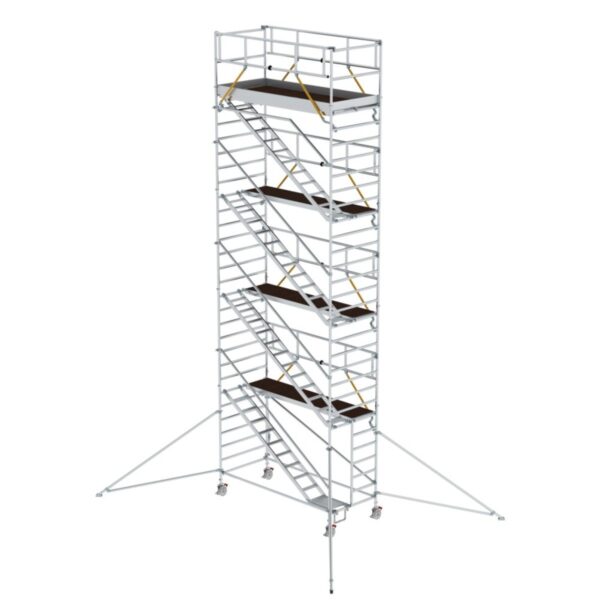 Günzburger Steigtechnik Rollgerüst SG 1,35 x 3,0 m mit Schrägaufstiegen & Ausleger Plattformhöhe 8,39 m