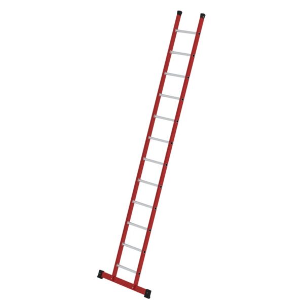 Günzburger Steigtechnik Sprossen-Anlegeleiter GFK/Alu mit Traverse 12 Sprossen