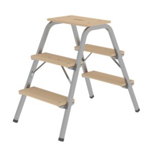 Günzburger Steigtechnik Stahl-Holz-Tritt 2x3 Stufen