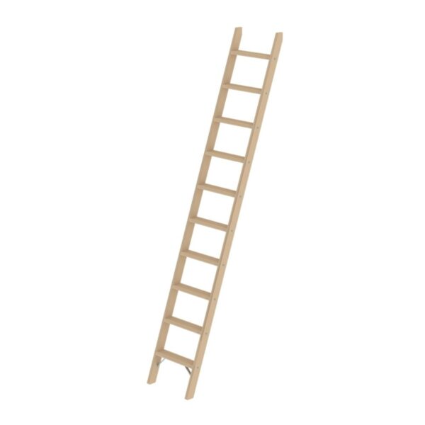 Günzburger Steigtechnik Stufen-Anlegeleiter Holz ohne Traverse 10 Stufen