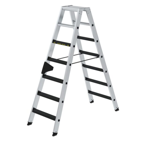 Günzburger Steigtechnik Stufen-Stehleiter 250 kg beidseitig begehbar mit clip-step R13 2x7 Stufen