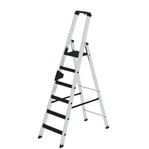 Günzburger Steigtechnik Stufen-Stehleiter 250 kg einseitig begehbar mit clip-step R13 6 Stufen