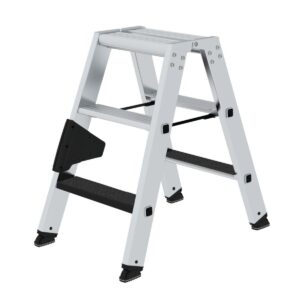 Günzburger Steigtechnik Stufen-Stehleiter beidseitig begehbar mit clip-step R13 2x3 Stufen