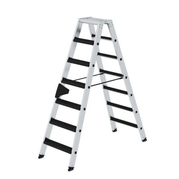 Günzburger Steigtechnik Stufen-Stehleiter beidseitig begehbar mit clip-step relax 2x7 Stufen