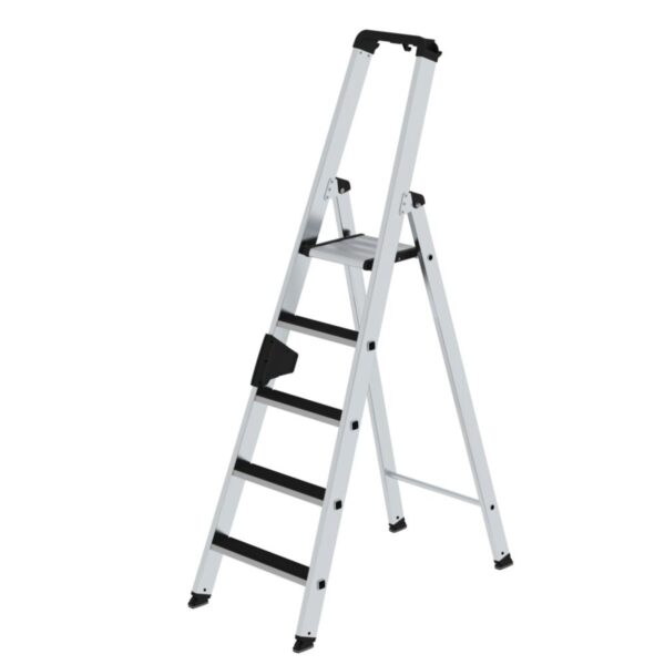 Günzburger Steigtechnik Stufen-Stehleiter einseitig begehbar mit clip-step 5 Stufen