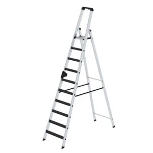 Günzburger Steigtechnik Stufen-Stehleiter einseitig begehbar mit clip-step R13 10 Stufen